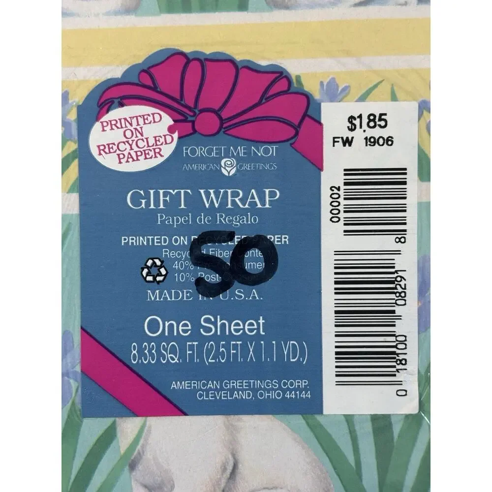 VINTAGE NOS Cat Kitten Sealed Gift Wrap Paper American Greetings USA 2 packs